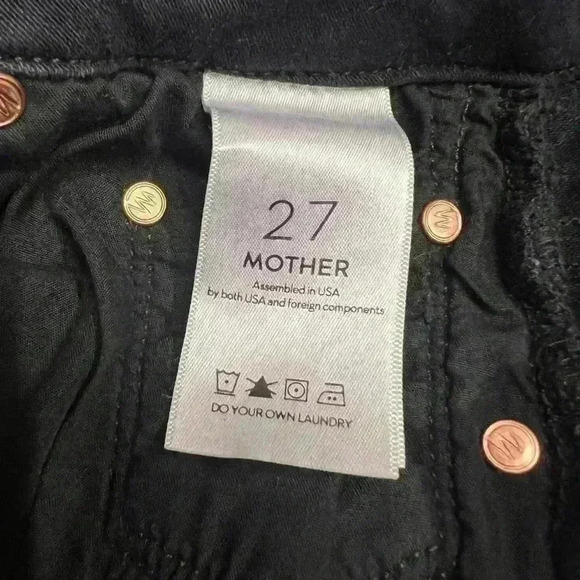 MOTHER High Waisted Looker Ankle Fray Jeans in Blackbird Wash size 27 - Picture 11 of 13